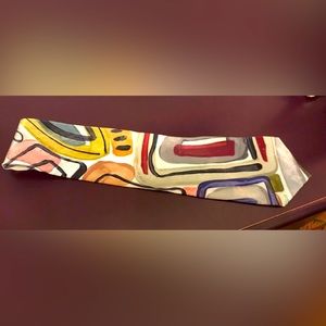 Handpainted Tie in Grey and Multicolored